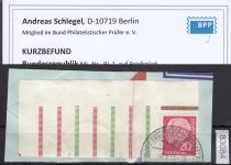 Bund 1955, Mich.-Nr.:  RL 1  gestempelt  ECKRAND  geprüft  Befund  gefaltet lesen