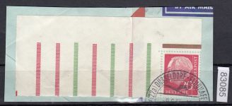 Bund 1955, Mich.-Nr.:  RL 1  gestempelt  ECKRAND  geprüft  Befund  gefaltet lesen