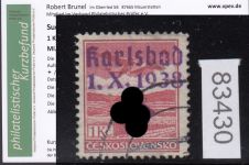 Sudetenland Karlsbad, Mi.-Nr.   21  gestempelt  geprüft  Befund   Stempel nicht Prüfbar