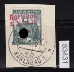 Sudetenland Karlsbad, Mi.-Nr.   63  gestempelt  EST geprüft  Befund