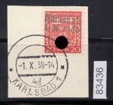 Sudetenland Karlsbad, Mi.-Nr.   3 A  gestempelt  EST geprüft  Befund