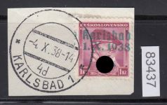 Sudetenland Karlsbad, Mi.-Nr.   9  gestempelt  geprüft  Befund