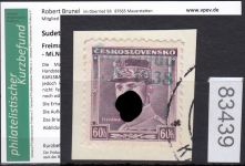 Sudetenland Karlsbad, Mi.-Nr.   8  gestempelt  geprüft  Befund   Stempel nicht Prüfbar