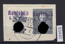 Sudetenland Karlsbad, Mi.-Nr.   59 Zf w  gestempelt  EST geprüft  Befund