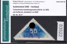 Sudetenland Karlsbad, Mi.-Nr.   28  *  geprüft  Befund