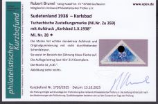 Sudetenland Karlsbad, Mi.-Nr.   28  *  geprüft  Befund