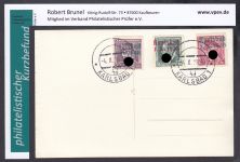 Sudetenland Karlsbad, Mi.-Nr.   7+8+9  gestempelt  geprüft  Befund  auf schöner Pr.-Karte