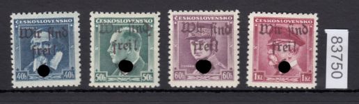 Sudetenland Maffersdorf, Mi.-Nr.   21+23+24+34  *  geprüft   Attest