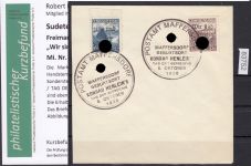 Sudetenland Maffersdorf, Mi.-Nr.   28+29  gestempelt  geprüft   Befund