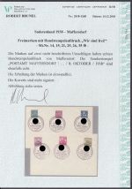 Sudetenland Maffersdorf, Mi.-Nr.   14+15+21+25+26+35  gestempelt  geprüft   Befund