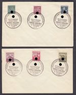 Sudetenland Maffersdorf, Mi.-Nr.   14+15+21+25+26+35  gestempelt  geprüft   Befund