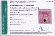 Sudetenland Maffersdorf, Mi.-Nr.   24  **  geprüft   Befund