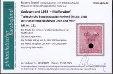 Sudetenland Maffersdorf, Mi.-Nr.   121  *  geprüft   Befund