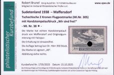 Sudetenland Maffersdorf, Mi.-Nr.   38  *  geprüft   Befund