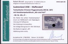 Sudetenland Maffersdorf, Mi.-Nr.   40 a  *  geprüft   Befund
