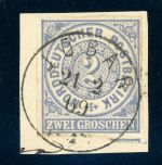Ndp 5 Briefstück 2 Gr. blau auf Luxusbfst. mit idealem K1 J