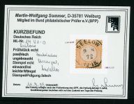 Deutsches Reich 14 Gestempelt 1/2 Gr. orange kl. Schild mit idealem K1 SEELOW...