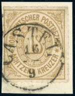 Ndp 11 Briefstück 18 Kr. graubraun auf Luxusbfst. mit idealem Th.&T.-K1 CASTEL