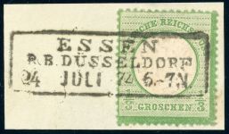 Deutsches Reich 17a Briefstück 1/3 Gr. gr