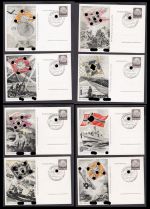 Elsass, Mi.-Nr. P 5   gestempelt    Ganzsache   Komplette Serien mit 8  Karten