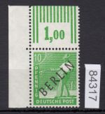 Berlin 1948, Mich.-Nr.:  4 ** Eckrand  geprüft