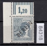 Berlin 1948, Mich.-Nr.:  5 ** Eckrand  geprüft