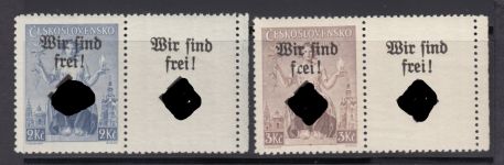 Böhmen und Mähren Lokal, Mi.-Nr. 30+31 LW **    Märisch-Ostrau