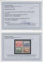DR 1930, Mich.-Nr.: 446-449 Einzelmarken Block 1 **  geprüft Befund