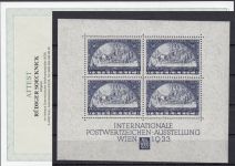 Österreich 1933, Mich.-Nr.: Block 1 ** mit Umschlag  WIPA   geprüft  Attest