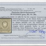 DR 1875, Mich.-Nr.: 36 a * geprüft  Attest