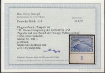 DR 1933, Mich.-Nr.: 496-98 ** geprüft  Attest   Befund