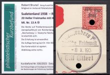 Sudetenland Reichenberg, Mi.-Nr.   13 A  gestempelt  geprüft   Befund