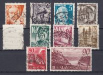Alliierte Franz. Zone Rheinland Pfalz Mi. Nr. 32-41 gestempelt  geprüft