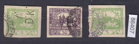 Tschechoslowakei, Firmenlochungen, Perfins