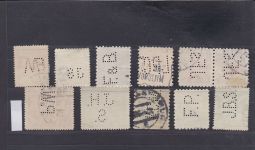 Tschechoslowakei, Firmenlochungen, Perfins