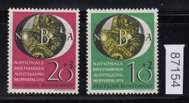 Bund 1951, Mich.-Nr.: 141+42 ** geprüft  Attest