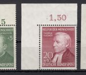 Bund 1952, Mich.-Nr.: 156-59 **  Eckrand