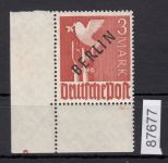Berlin 1948, Mich.-Nr.: 19 * Pl. Eckrand  geprüft   Plattennummer