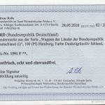 Bund 1992, Mich.-Nr.: 1591 F **    Farbe   Dunkengrünoliv  fehlend   geprüft  Befund