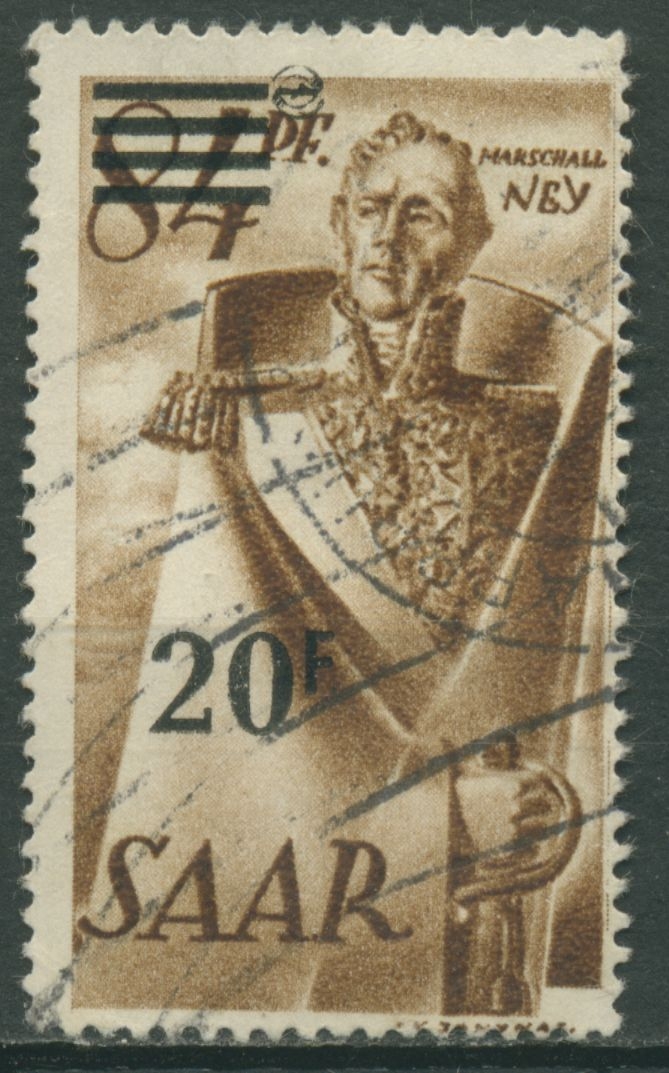 Saarland 1947 Marschall-Ney-Denkmal, Aufdruck Neuauflage 237 Z II ...