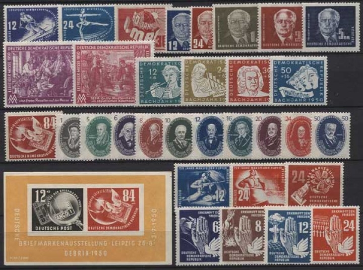 DDR Jahrgang 1950 komplett postfrisch