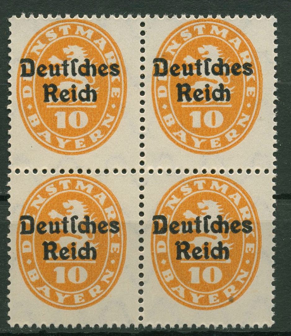 Deutsches Reich Dienstmarke Bayern mit Aufdruck 1920 D 35 4erBlock postfrisch Briefmarken Dr Deutsches Reich Dienstmarke Bayern mit Aufdruck 1920 D 35 4erBlock postfrisch Briefmarken Dr