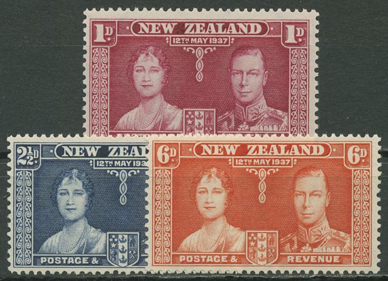 Neuseeland 1937 Krönung König Georg VI. 232/34 postfrisch - Briefmarken ...