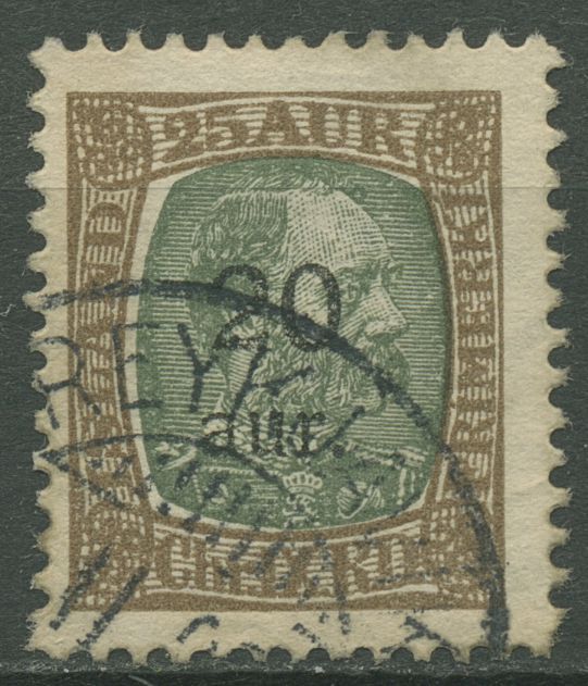 Island 1921 König Christian IX. neuer Wertaufdruck 106 gestempelt