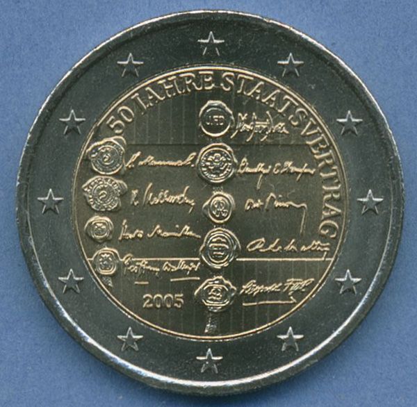 Österreich 2 Euro 2005 50 Jahre Staatsvertrag, vz/st (m4876) Briefmarken Dr. Rohde & Kornatz Österreich 2 Euro 2005 50 Jahre Staatsvertrag, vz/st (m4876) Briefmarken Dr. Rohde & Kornatz