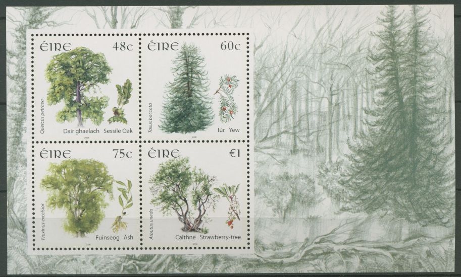 Irland 2006 Bume Eiche Eibe Esche Erdbeerbaum Block 58 postfrisch (C16376)  - Briefmarken Dr. Rohde & Kornatz Gleichen