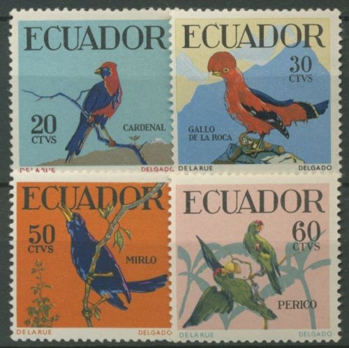 Ecuador 1958 Tropische Vögel 981/84 postfrisch