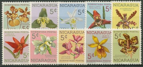 Nicaragua Zwangszuschlagsmarken 1962 Orchideen Z 61/70 postfrisch