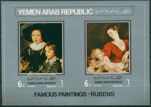 Jemen (Nordjemen) 1968 Gemälde von Rubens Block 65 postfrisch (C30438)