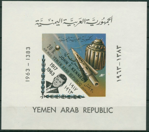 Jemen (Nordjemen) 1964 Kennedy, Weltraum Block 21 postfr. (C30441)